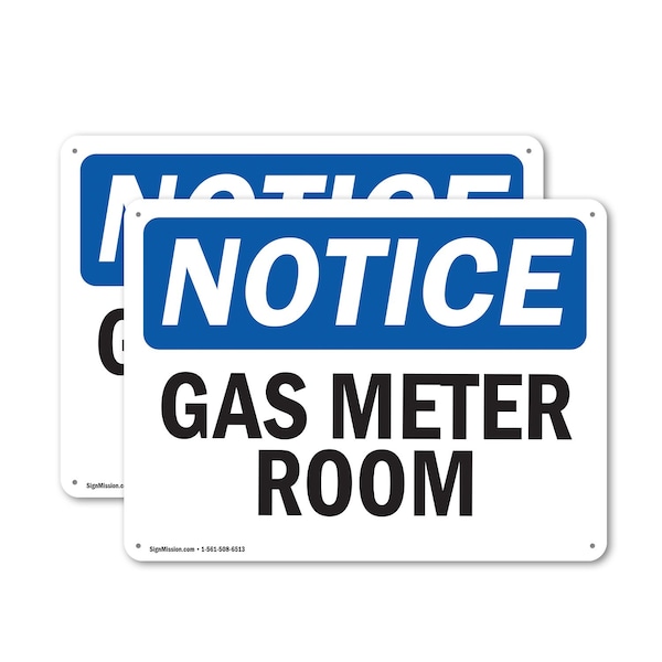 Signmission Gas Meter Room, 10 in W x Rectangle, Plastic OS-2PACK-NS-P-710-L-13012 - main